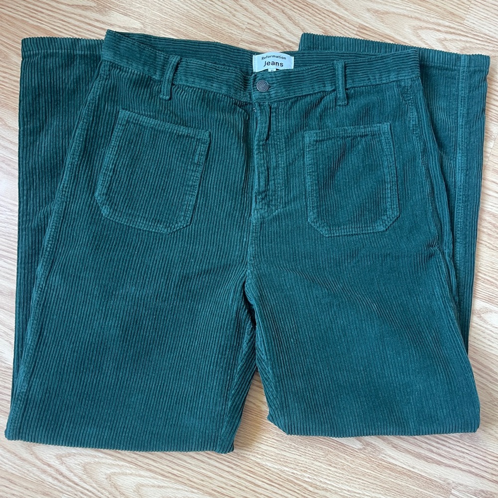 Reformation Corduroy Green Pant | Size 31
